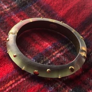 Alexis Bittar Green Studded Hinged Bracelet